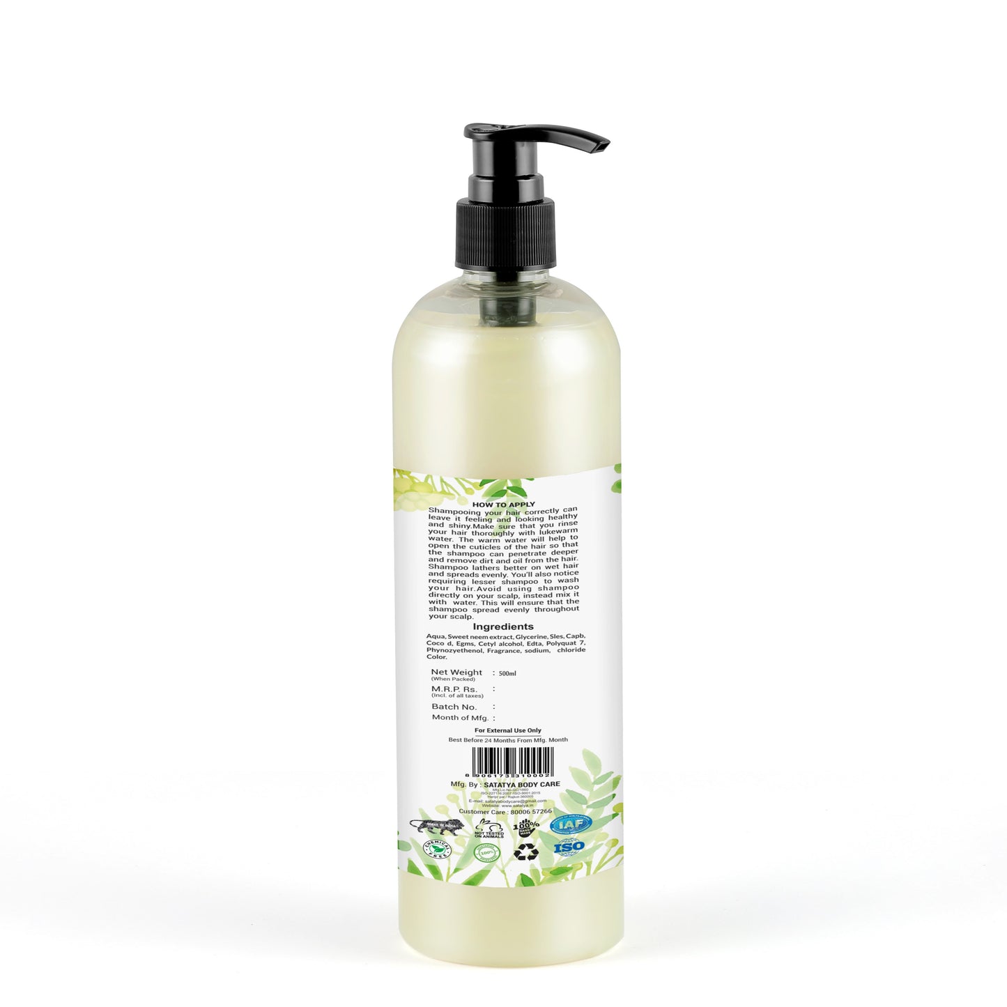 Sweet Neem Extract Shampoo | Anti-hairfall | Stronger & Shiner Hair | Ayurvedic Formulation