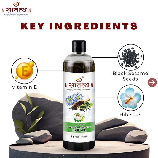Pure Black Sesame Hair Oil | Best Seller Hair Oil | Ayurvedic Formulation | 100% Results