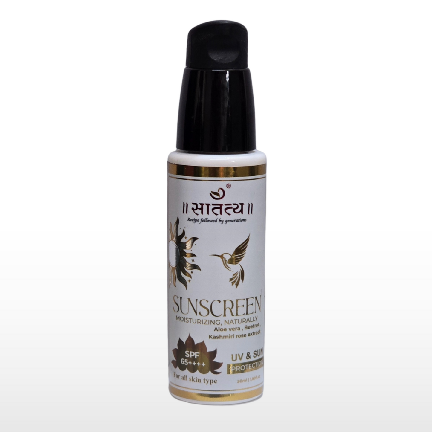 Satatya Natural Sunscreen SPF 65++++ | 4hrs UV & Sun-protection | 50ml