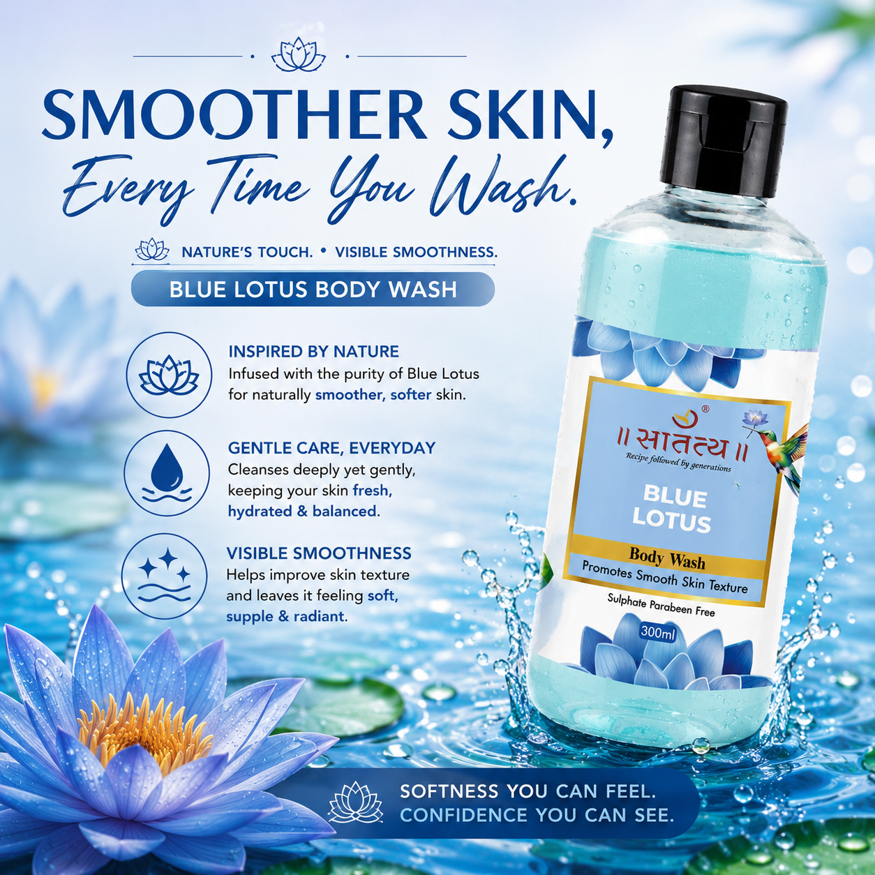Blue Lotus Body Wash | Smooth Skin | Chemical Free