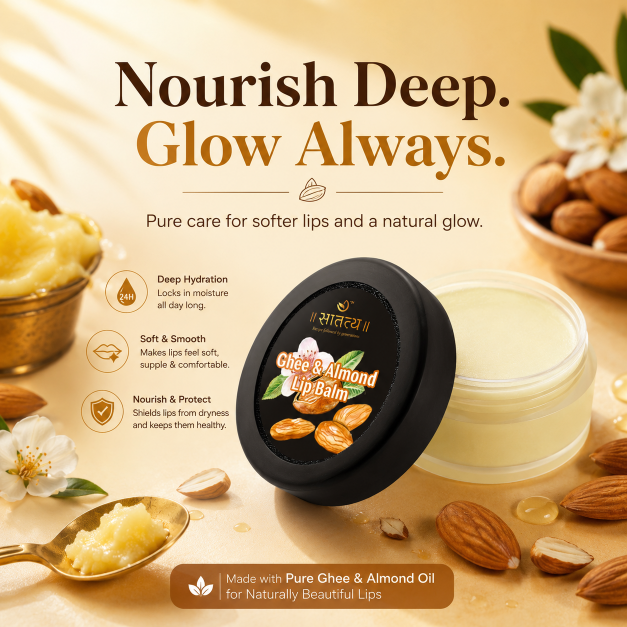 Ghee & Almond Lip Balm