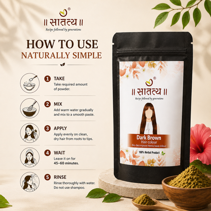 Natural Dark Brown Colour | Bio Decompose Heena