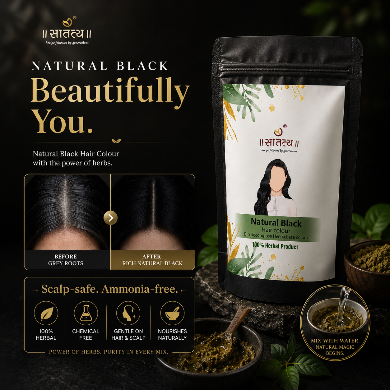 Natural Black Hair Colour | Bio Decompose Heena | Zero chemical