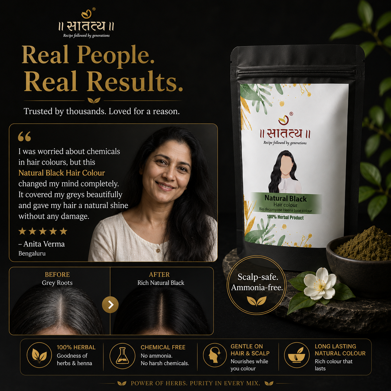 Natural Black Hair Colour | Bio Decompose Heena | Zero chemical