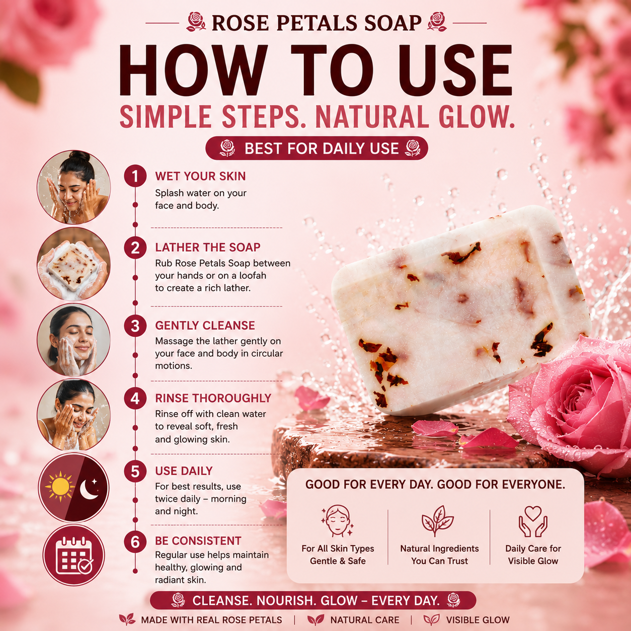 Rose petals soap