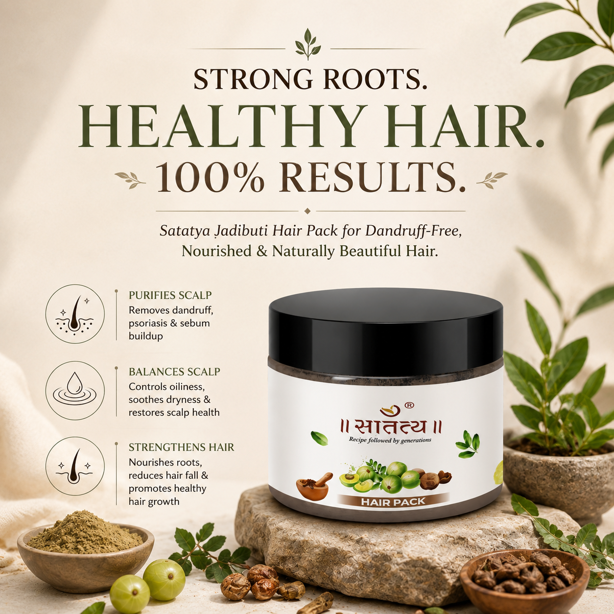 Natural Hair Pack | Deep-Cleansing | Amla Power