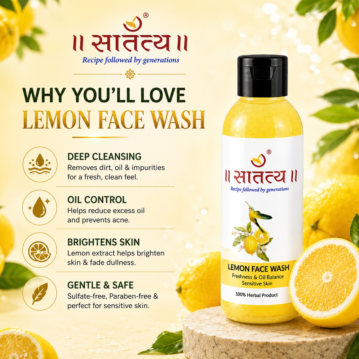 Lemon Extract Face Wash | Skin-cleanser