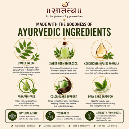 Sweet Neem Extract Shampoo | Anti-hairfall | Stronger & Shiner Hair | Ayurvedic Formulation
