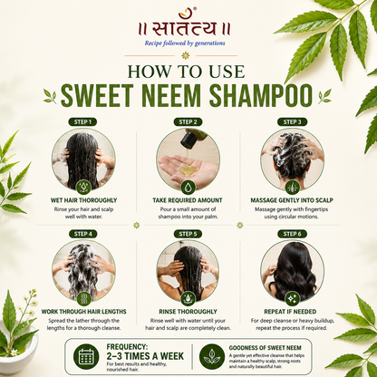 Sweet Neem Extract Shampoo | Anti-hairfall | Stronger & Shiner Hair | Ayurvedic Formulation