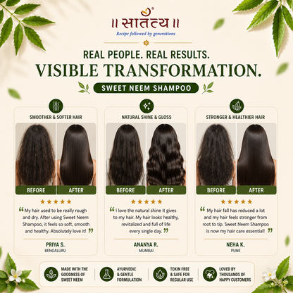 Sweet Neem Extract Shampoo | Anti-hairfall | Stronger & Shiner Hair | Ayurvedic Formulation