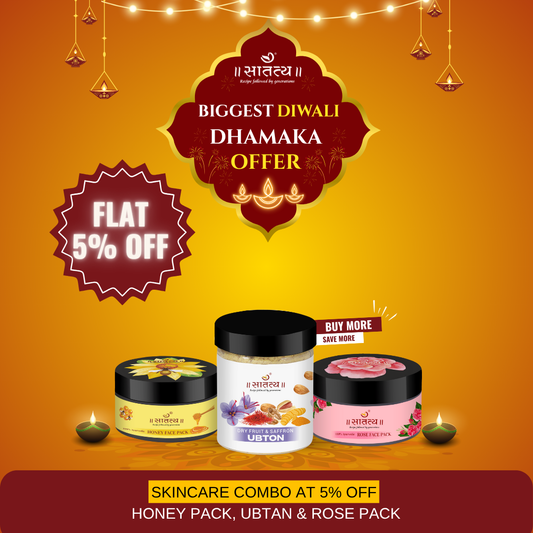 Satatya Ayurvedic skincare combo, natural face pack set, rose face pack, honey face pack, herbal ubtan, organic skincare combo, Ayurvedic glow pack, natural face care routine, chemical free skin care products, Satatya herbal combo for radiant skin