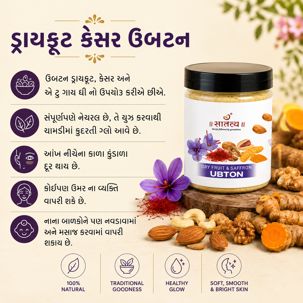 Dry Fruit & Saffron Ubtan | Bridal Glow Powder