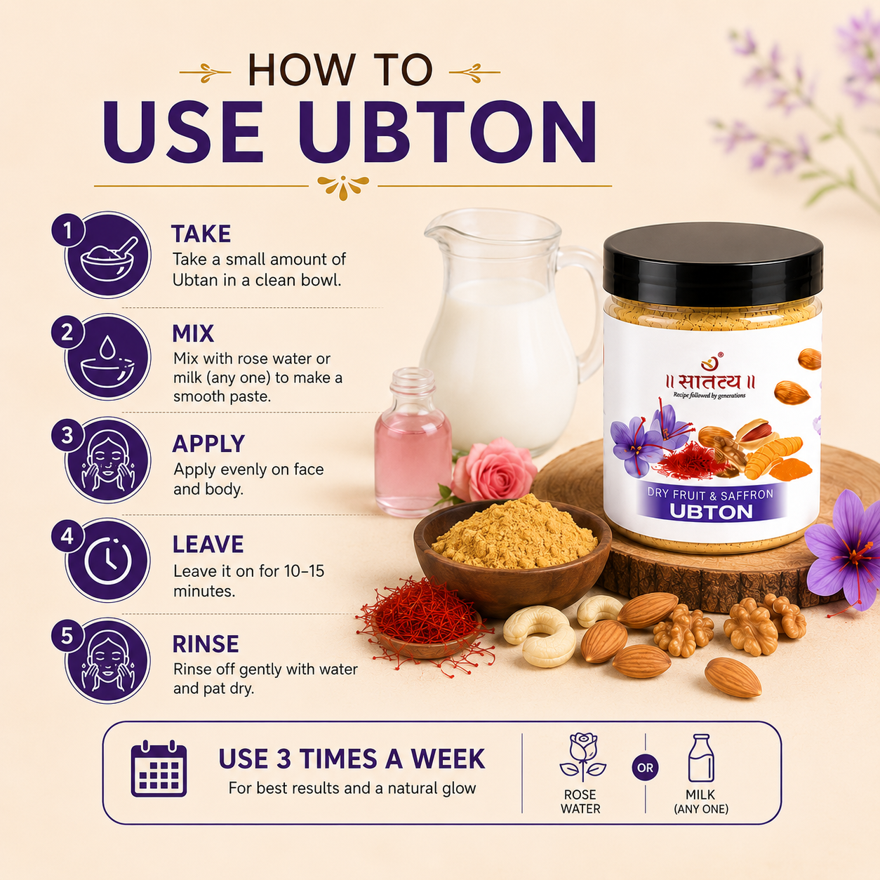 Dry Fruit & Saffron Ubtan | Bridal Glow Powder