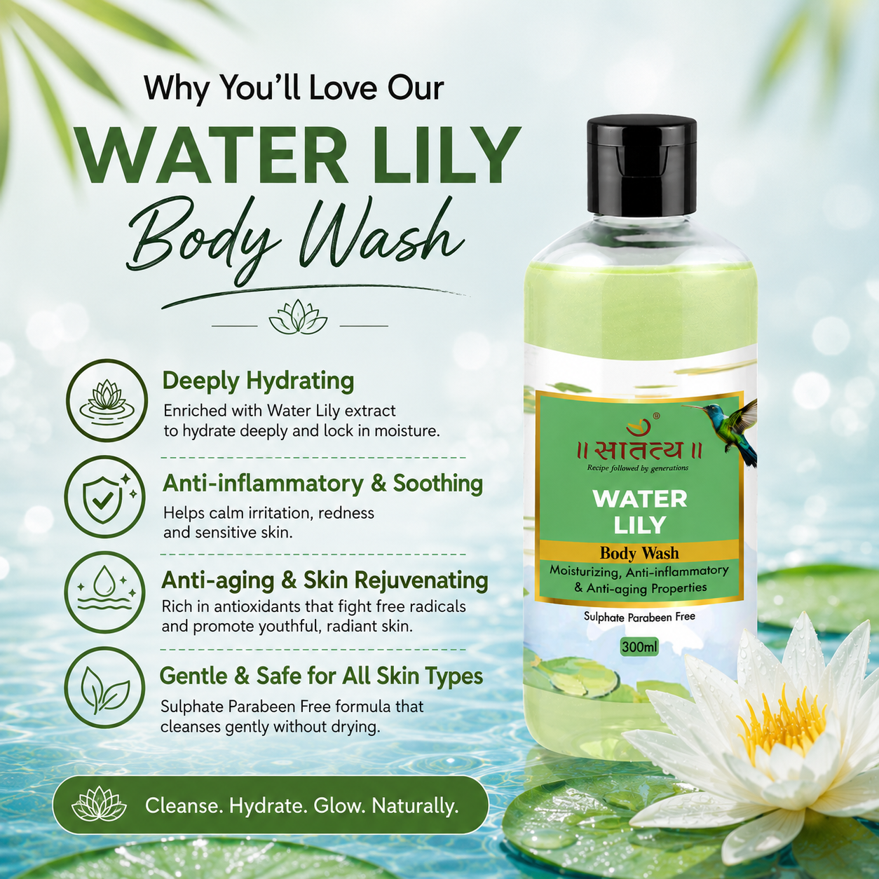 Water Lily Body Wash | Nourishing Skin | Hydration Lock