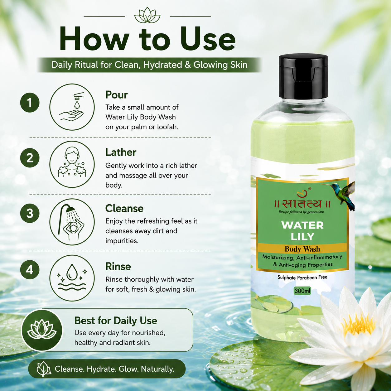 Water Lily Body Wash | Nourishing Skin | Hydration Lock