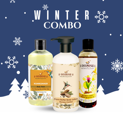 Winter Glow Combo: Coco Butter Body Lotion + Massage Oil + Any Body Wash & Get Lip Balm Free