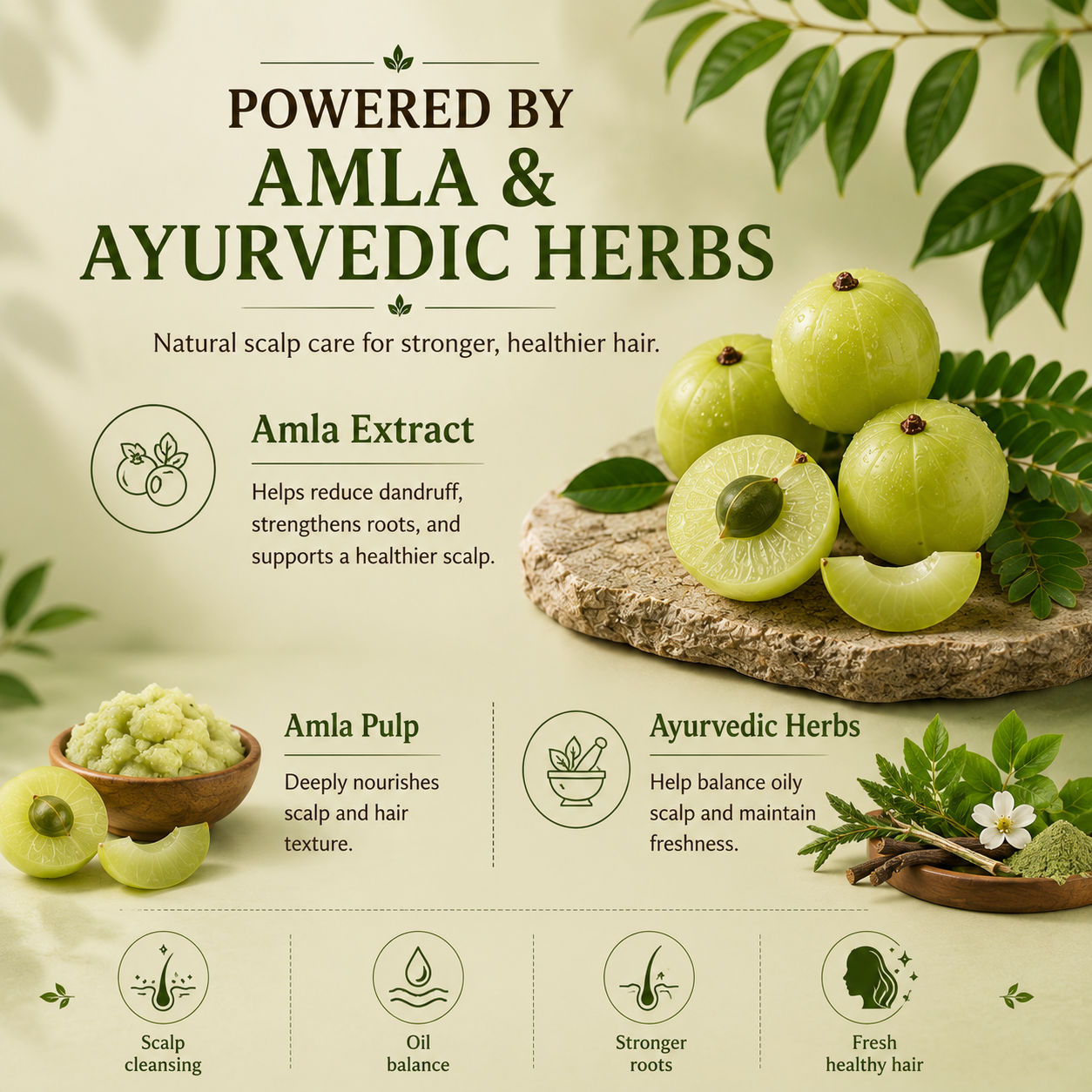 Amla Extract Shampoo | Ayurvedic Anti-Dandruff Shampoo for Healthy Scalp & Strong Hair